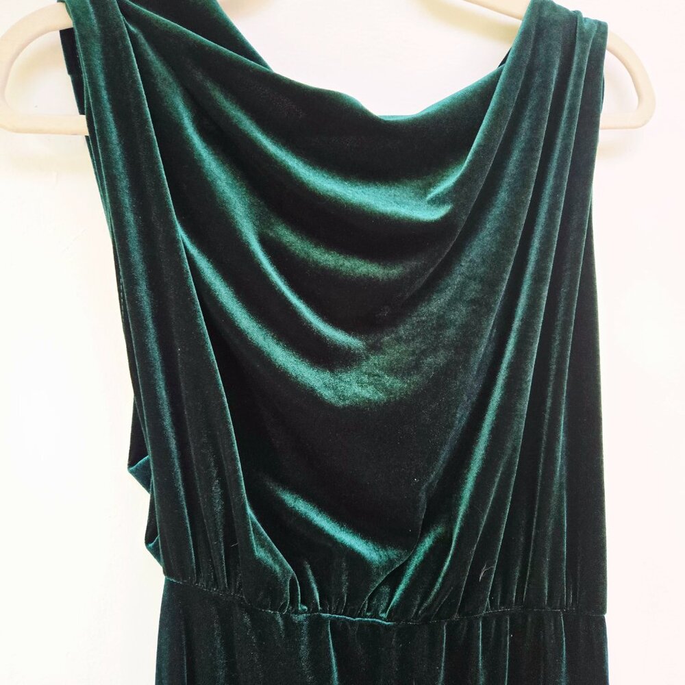 3 For 55 👍🫶 Vintage Green Velvet Asymmetrical Dress – Polyester, Sleeveless - Picture 9 of 9